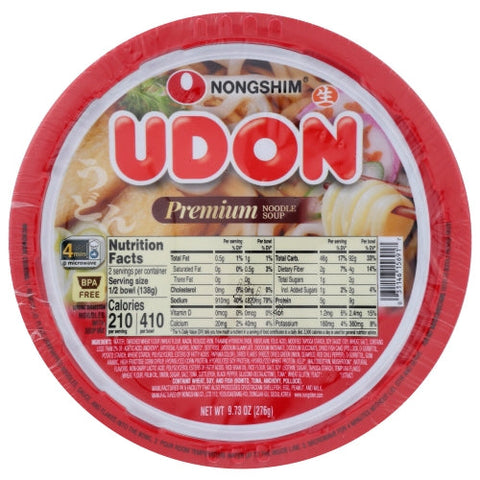 Nongshim, Noodle Bowl Inst Udon, 9.73 Oz(Case Of 5) Nongshim