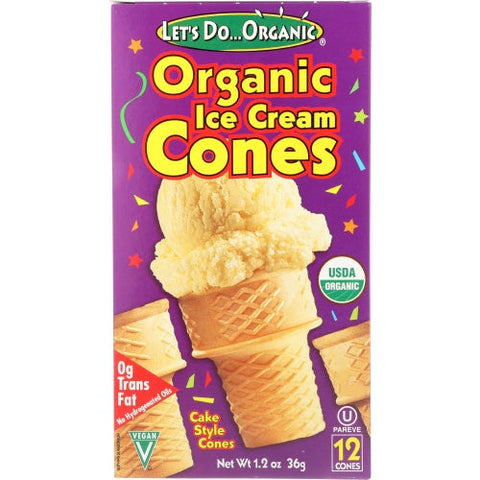 Lets Do Organics, Ice Crm Cone Org, 1.2 Oz(Case Of 12) Lets Do Organics