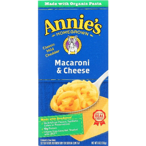 Annie's Homegrown, Macaroni And Cheese Classic Mild Cheddar, 6 Oz(Case Of 12) Annie's Homegrown