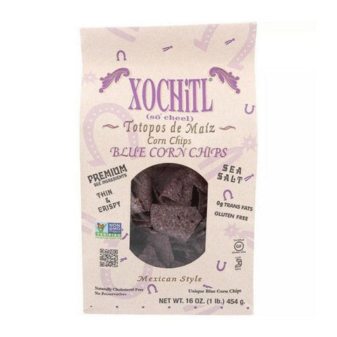 Xochitl, Blue Corn Chips Dippings, 16 Oz (Case of 9) Xochitl