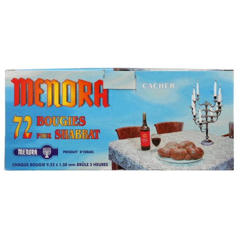 Menorah, Candle Shabbat 72Pc, 1 Count(Case Of 8) Menorah