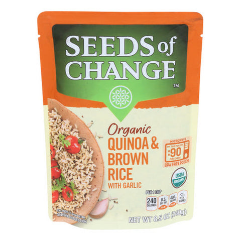 Seeds of Change, Quinoa & Brown Rice With Garlic, 8.5 Oz(Case Of 12) Seeds of Change