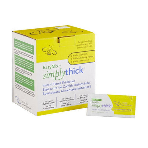 Simplythick, Food And Beverage Thickener Easy Mix Unflavored Level 3 Liquidized, 12 Grams, Box Of 100 Simplythick