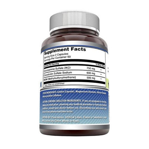 Amazing Nutrition, Amazing Formulas Glucosamine + Chondroitin + MSM, 120 Caps Amazing Nutrition