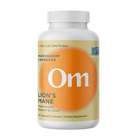 Om Mushrooms, Lion's Mane Mushroom Superfood, 180 Veg Caps Om Mushrooms