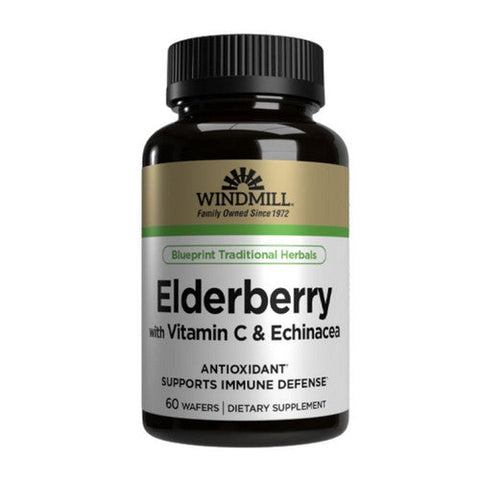 Windmill Health, Elderberry With Vitamin C & Echinacia, 60 Wafers Windmill Health