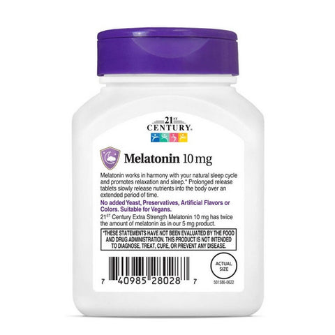 21st Century, Melatonin Prolonged Release, 10 Mg, 120 Tabs 21st Century