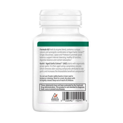 Kyolic, Aged Garlic Extract Cleanse And Digestion Formula 102, 100 Veg Caps Kyolic