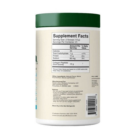 Great Lakes Wellness, Wellness Grass-Fed Bovine Collagen Peptides Vanilla, 10 Oz Great Lakes Wellness
