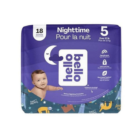 Hello Bello, Nighttime Diapers Size 5 (27 Lbs+), 18 Count Hello Bello