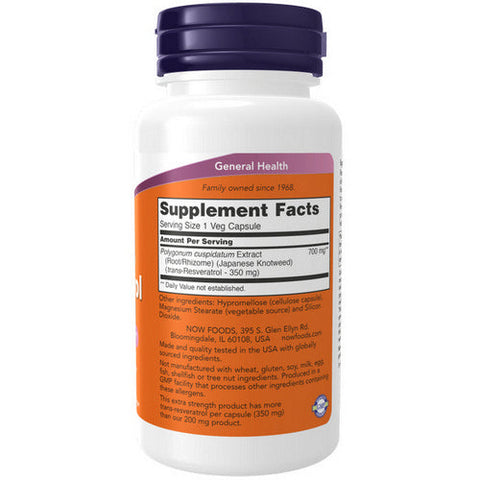 Now Foods, Resveratrol, 350 mg, 60 Veg Caps Now Foods