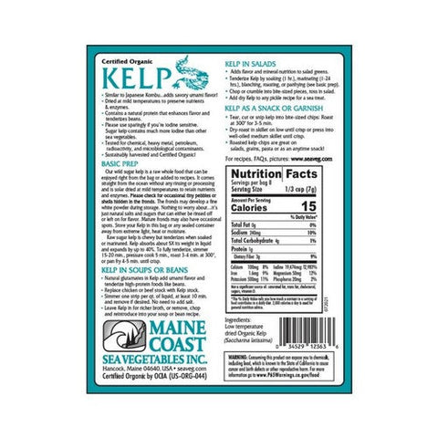 Maine Coast Sea Vegetables, Organic Kelp Wild Atlantic Kombu, 2 Oz Maine Coast Sea Vegetables