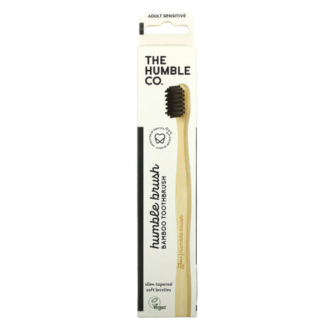 The Humble Co, Sensitive Adult Bamboo Toothbrush Black, 1 Count The Humble Co