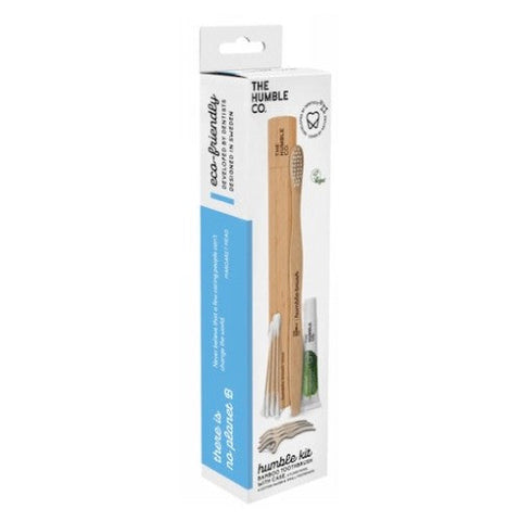 The Humble Co, Bamboo Toothbrush Travel Kit With Toothpaste Floss And Cotton Swabs, 1 Kit The Humble Co