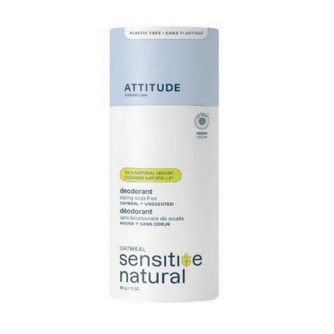 Attitude, Baking Soda-Free Deodorant Unscented, 3 Oz Attitude