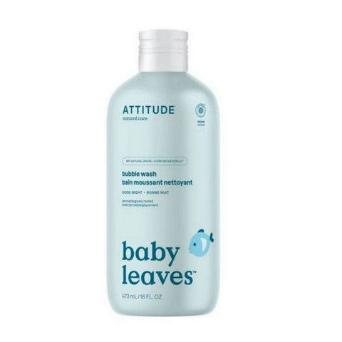 Attitude, Baby Leaves Bubble Wash Night Almond Milk, 16 Oz Attitude