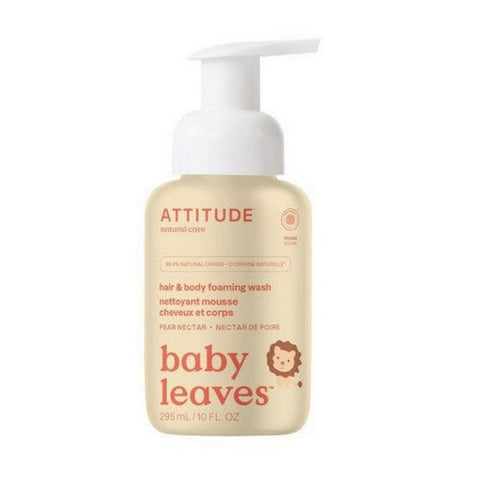 Attitude, Baby Leaves 2-in-1 Foaming Wash Pear Nectar, 10 Oz Attitude