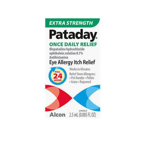 Pataday, Olopatadine Hydrochloride Ophthalmic 0.7% Eye Allergy Itch Relief Solution Once Daily Extra Strength, 2.5 ML Pataday