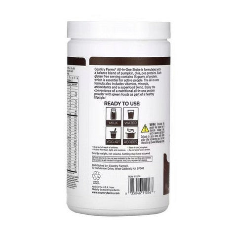 Country Farms, Super Shake All-In-One Chocolate, 12.48 Oz Country Farms