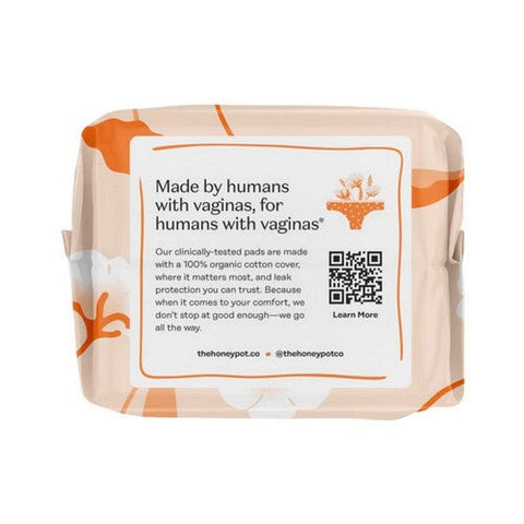 The Honey Pot, Organic Top Sheet Overnight Non Herbal Menstrual Pads, 12 Count The Honey Pot
