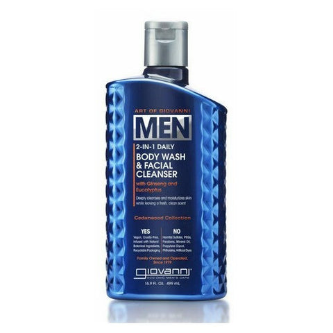 Giovanni Cosmetics, 2 In 1 Face & Body Wash Cedarwood, 16.9 Oz Giovanni Cosmetics
