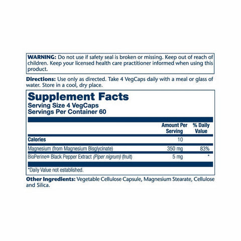 Solaray, Magnesium Glycinate High Absorption, 350 mg, 240 Veg Caps