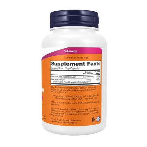Now Foods, C-1000 Zinc Immune, 90 Veg Caps Now Foods
