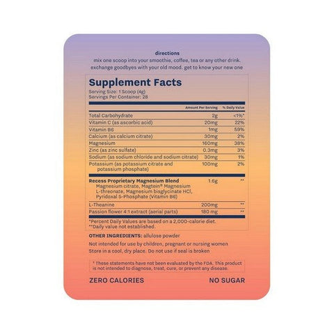 Recess, Mood Power Unflavored, 4 Oz Recess