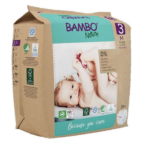 Bambo Nature, Baby Diapers Size 3, 29 Count Bambo Nature