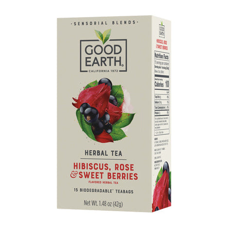 Good Earth Teas, Sensorial Blends Hibiscus Rose And Sweet Berries Herbal Tea, 15 Bags Good Earth Teas