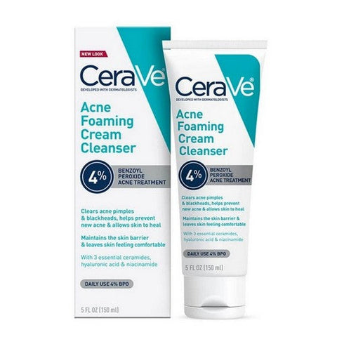 Cerave, 4% Benzoyl Peroxide Acne Foaming Cream Cleanser, 5 Oz Cerave