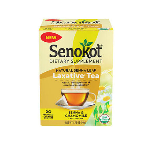 Senokot, Natural Senna Leaf Laxative Tea Wrapped Pyramid Sachets, 20 Count Senokot