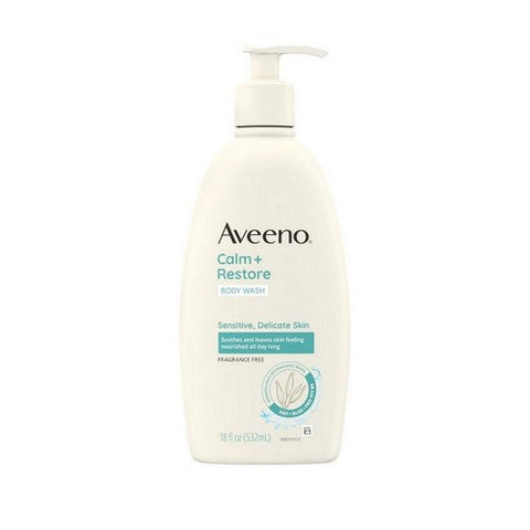 Aveeno, Calm + Restore Daily Body Wash For Sensitive Skin, 18 Oz Aveeno