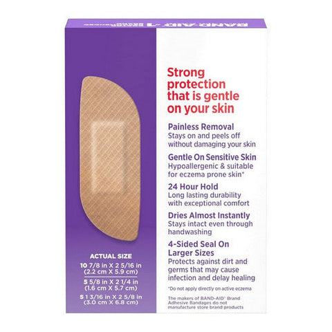 Band-Aid, Sensitive Skin Adhesive Bandages Assorted Sizes, 20 Count Band-Aid
