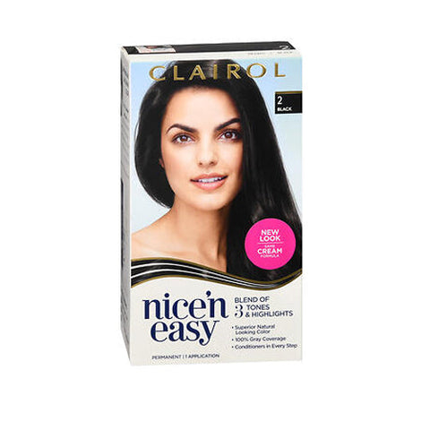 Clairol Nice N Easy, Permanent Haircolor 2 Black, 1 Count Clairol Nice N Easy