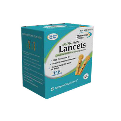 Simple Diagnostics, Pharmacist Choice Lancets Ultra Thin, 100 Count Simple Diagnostics