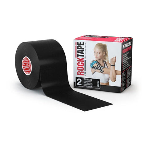 Rock Tape, Cotton / Nylon Kinesiology Tape 2 Inch x 16-2/5 Foot Black, 1 Roll Rock Tape