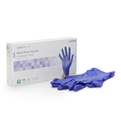 McKesson, Confiderm 3.0 Nitrile Exam Glove Medium Blue, Box Of 100 McKesson