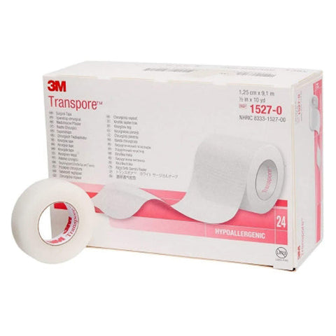3M, Transpore Plastic Medical Tape 1/2 Inch x 10 Yard Transparent, Box Of 24 3M