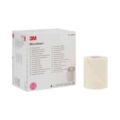 3M, Microfoam Foam / Acrylic Adhesive Medical Tape 3 Inch x 5-1/2 Yard White, Box Of 4 3M