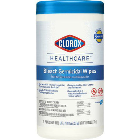 Lagasse, Clorox Healthcare Surface Disinfectant Cleaner Chlorine Scent Nonsterile 6.75 X 9 Inch Canister, Box Of 1 Clorox Healthcare