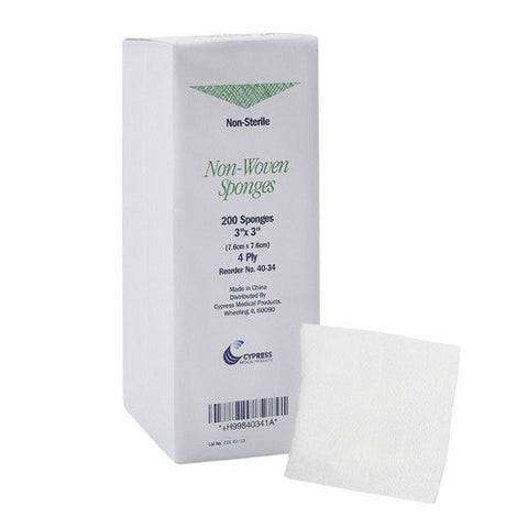 Sunmark, Cypress NonSterile Nonwoven Sponge 3 x 3 Inch, 1 Pack Sunmark