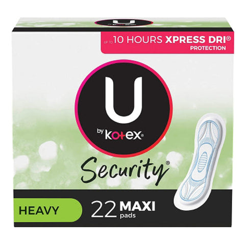 U By Kotex, Security Maxi Super Absorbency Feminine Pad, Pack Of 22 U By Kotex