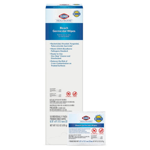 Lagasse, Clorox Healthcare Bleach Germicidal Wipes, Box Of 50 Clorox Healthcare