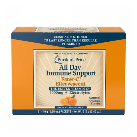 Puritan's Pride, All Day Immune Support Ester-C Effervescent, 21 Packets Puritan's Pride