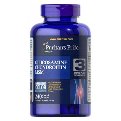 Puritan's Pride, Double Strength Glucosamine Chondroitin & MSM Joint Soother, 240 Caplets Puritan's Pride
