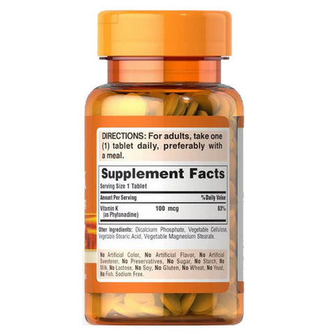 Puritan's Pride, Vitamin K 100 mcg, 100 Tablets Puritan's Pride