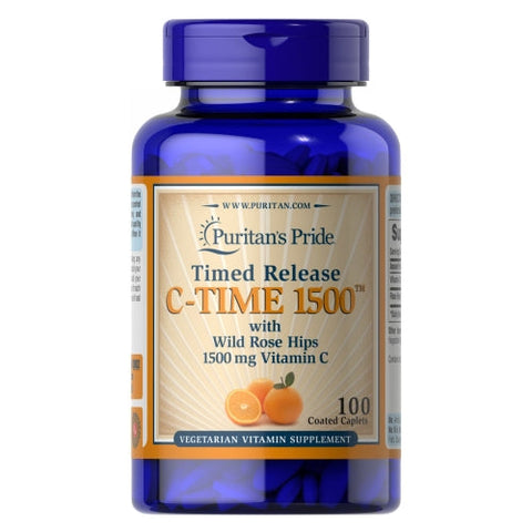 Puritan's Pride, Vitamin C-1500 mg with Rose Hips Timed Release, 100 Caplets Puritan's Pride