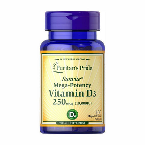 Puritan's Pride, Vitamin D3, 250 Mcg, 100 Softgels Puritan's Pride