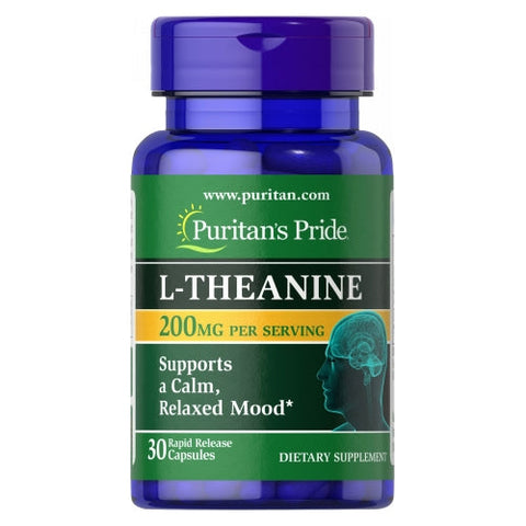 Puritan's Pride, L-Theanine, 200 mg, 30 Capsules Puritan's Pride